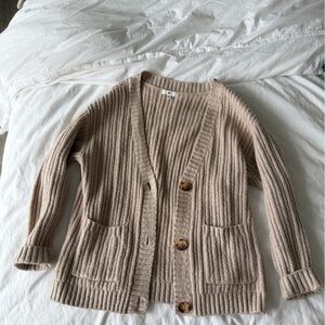 Nordstrom Tan Ribbed Cardigan